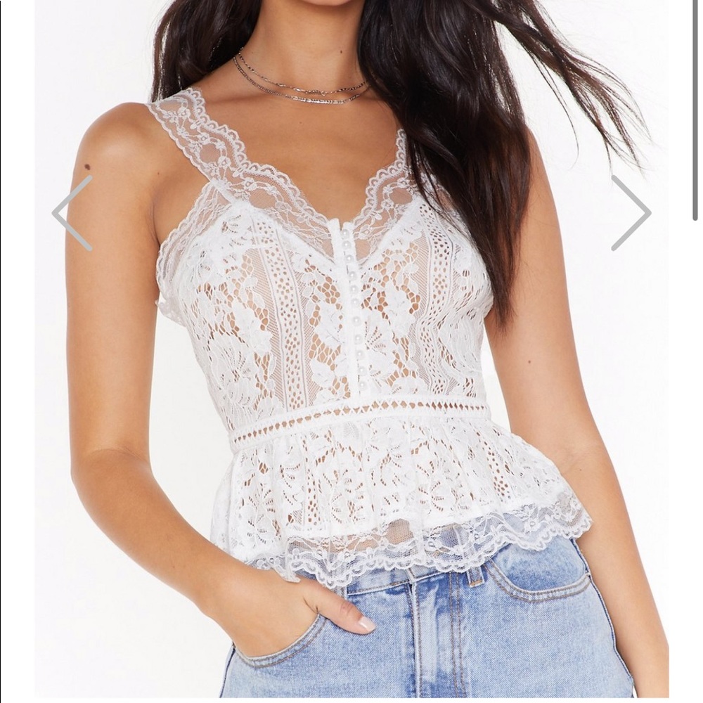 Lace peplum top